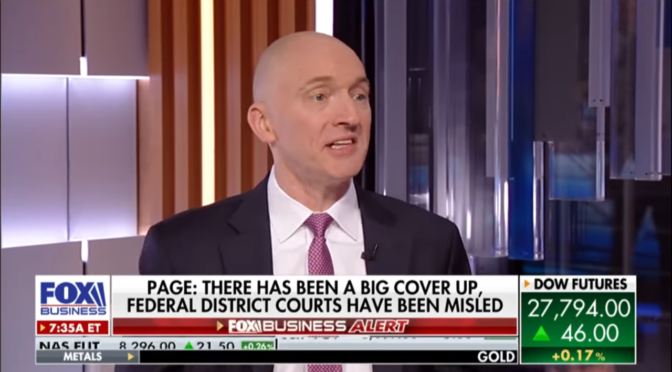Carter Page: FBI falsification of documents ‘is more of the same’