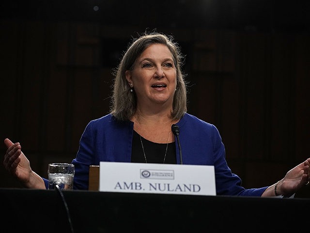 WASHINGTON, DC - JUNE 20: Former Assistant Secretary of State for European and Eurasian Affairs Victoria Nuland testifies during a hearing before the Senate Intelligence Committee June 20, 2018 on Capitol Hill in Washington, DC. The committee held a hearing on "Policy Response to Russian Interference in the 2016 U.S. …