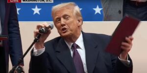 WATCH: Trump Signs Executive Orders at Arena Rally for Supporters.