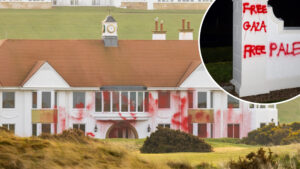 Trump Resort Vandalized by Gaza Firsters.